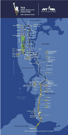 New York City Marathon route